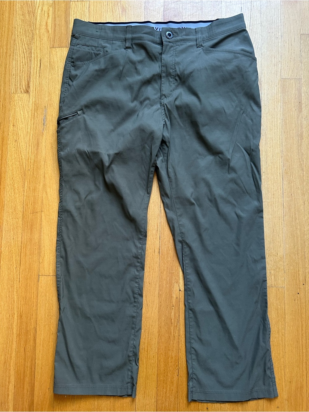 Orvis Men’s 40x30 Performance Tech Pants Olive Green Nylon Stretch Zip Pocket